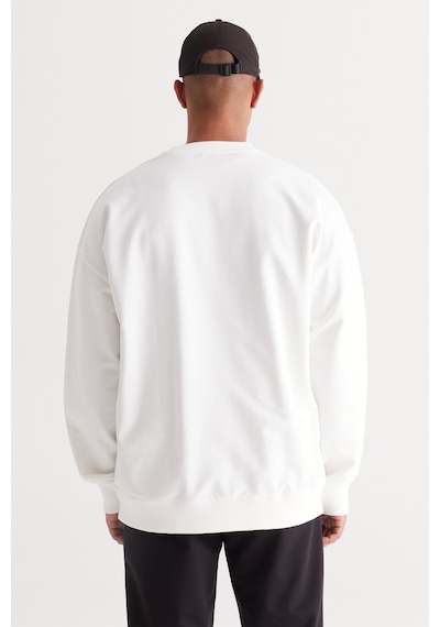 AC&Co / Altınyıldız Classics Erkek Ekru Oversize Bol Kesim Bisiklet Yaka Pamuklu Sweatshirt Ekru AC&Co / Altınyıldız Classics Erkek Ekru Oversize Bol Kesim Bisiklet Yaka Pamuklu Sweatshirt Ekru