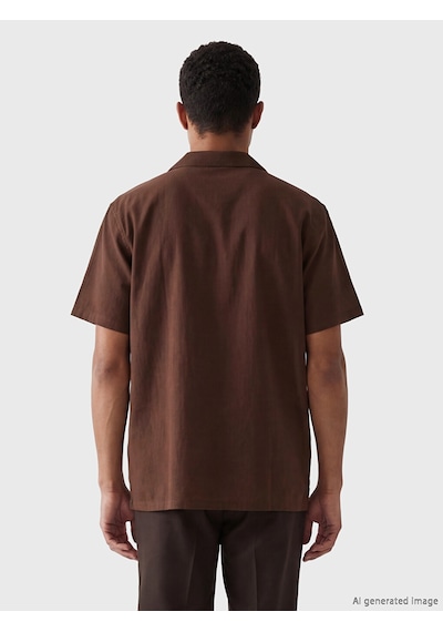 Lcw Vision Kahverengi Regular Fit Krinkle Erkek Gömlek