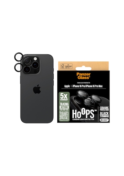 Panzerglass Hoops Apple Uyumlu iPhone 16 Pro 16 Pro Max 17 Pro Seramik Kamera Lens Koruyucu