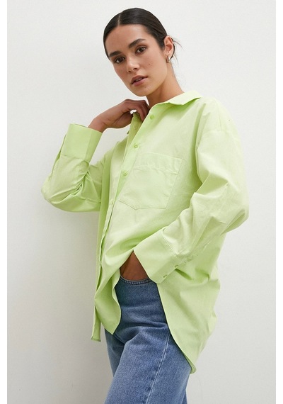 Never More Regular Fit Poplin Gömlek Yeşil