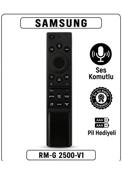 Samsung Uyumlu Kumanda 2500 V1 Sesli Kumanda Pil