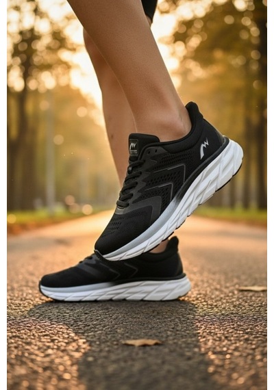Enoch Erkek Spor Ayakkabı Siyah Sneaker Yüksek Tabanlı Chunky Koşu Ve Yürüyüş Modeli Siyah