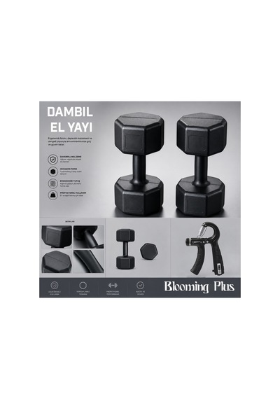 9 Kg Dambıl Seti X 2 Adet Toplam 18 Kg + El Yayı