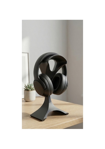 Fandora Modern Minimalist Masaüstü Kulaklık Standı - Gamer Headset Askısı Tutucu Siyah