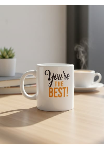 You're The Best Temalı Seramik Kupa Beyaz