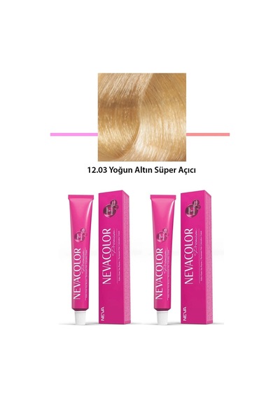 Hubrendy Tedarik 2 Li Set Premium 12.03 Yoğun Altın Süper Açıcı - Kalıcı Krem Saç Boyası 2 X 50 G Tü