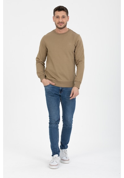 3 İPLİK DİAGONEL UZUN KOLLU SWEATSHIRT Stone Taş