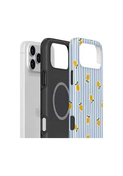 Apple iPhone Uyumlu 17 Pro Vorian Çift Katmanlı Magsafe Kılıf Tiny Lemon Rain