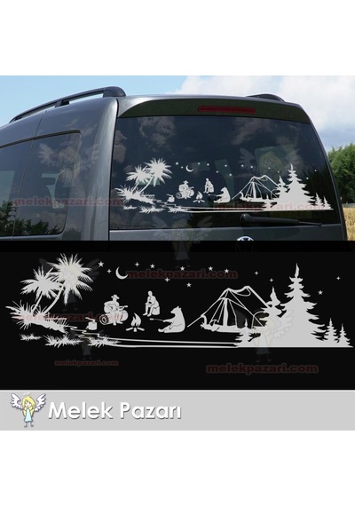 Çadır Kampı, Kapçı Ayı, Kamp Karavan Sticker