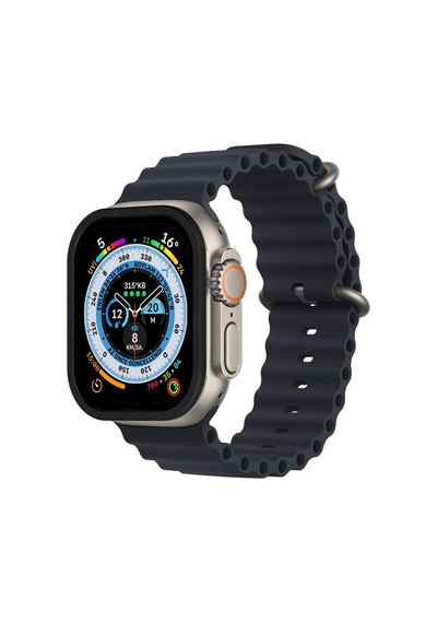 Apple, Uyumlu Watch Ultra 49mm Alüminyum Kasa Cam Ekran Koruyucu - Siyah