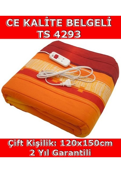 Meltem Lüks Çift Kişilik Elektrikli Battaniye 120 x 150 CM Çok Renkli
