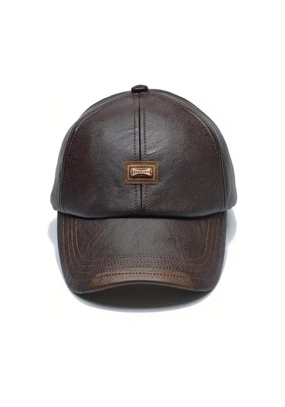 Valkyrie Deri Şapka Erkek Ayarlanabilir Premium Kalite Spor & Günlük Kullanım Baseball Cap Kahverengi Kahverengi