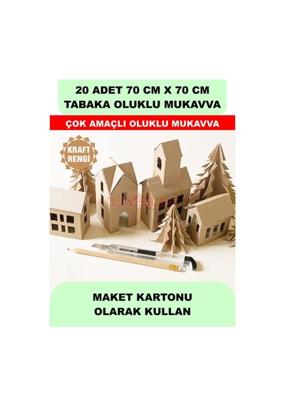 20 Adet 70cm X 70cm Baskısız Tabaka Oluklu Mukavva, Çocuk Etkinlik Kartonu, Maket Kartonu, Kargo Kartonu
