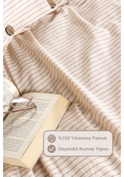 Elart Impero Nevresim Takımı Tek Kişilik Lastikli Çarşaf %100 Pamuk 160x220 Cm Tarçın Tarçın