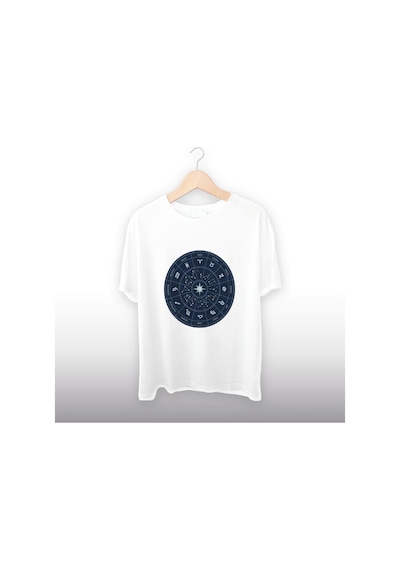 Buçlar Detaylı Unisex Tişört Beyaz
