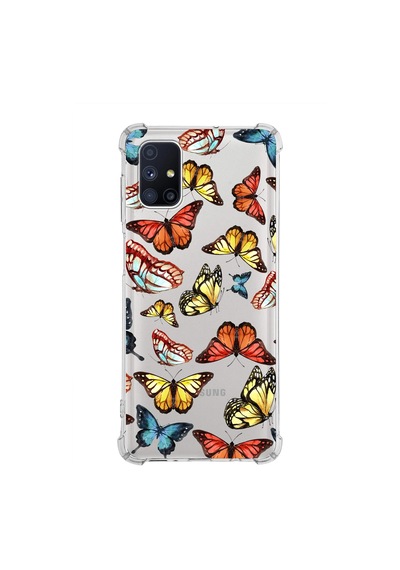 Prinrify Galaxy M51 Uyumlu Water Color 2 Baskılı Şeffaf Köşe Korumalı Antişok Kılıf