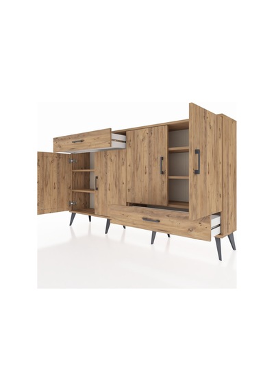 Arges Konsol 5 Raflı 2 Çekmeceli 4 Kapaklı 176x30x99 Çam-çam Çam-çam Arges Konsol 5 Raflı 2 Çekmeceli 4 Kapaklı 176x30x99 Çam-çam Çam-çam