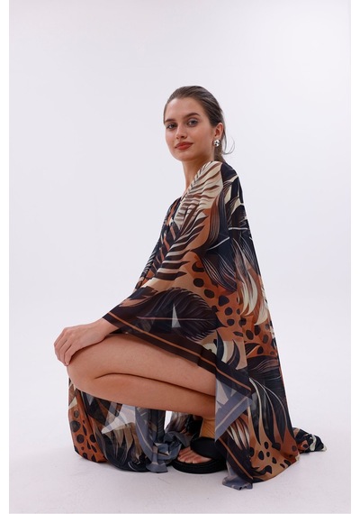 Tarzını Seç Kimono Pareo - Tesettür Pareo - Marmaris Model 240x135 Cm Çok Renkli