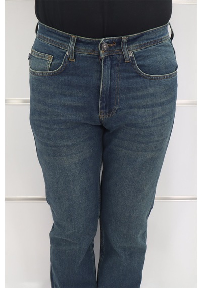 Denim Cartel Dmctekstil Erkek 977 Yeşil Yüksek Bel Rahat Kesim Boru Paça Jean Pantolon