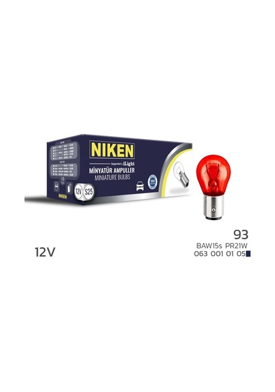 Niken 12v 93 Ampul Yt Pr21w Kırmızı Baw15s 10 Lu