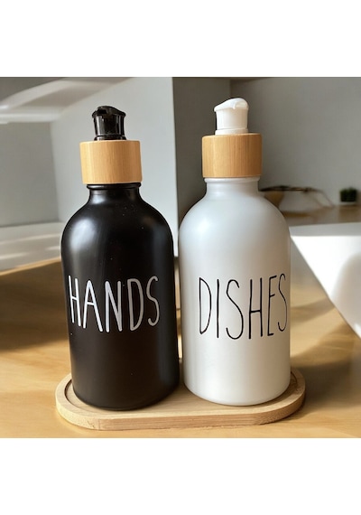 Brokoli Home 2 Adet Siyah Beyaz Dekoratif Mutfak Banyo Sıvı Cam Sabunluk Seti Bambu Stantlı Set Diğer Brokoli Home 2 Adet Siyah Beyaz Dekoratif Mutfak Banyo Sıvı Cam Sabunluk Seti Bambu Stantlı Set Diğer