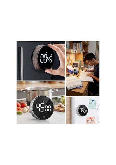 Manyetik Mutfak Lcd Dijital Zamanlayıcı Siyah
