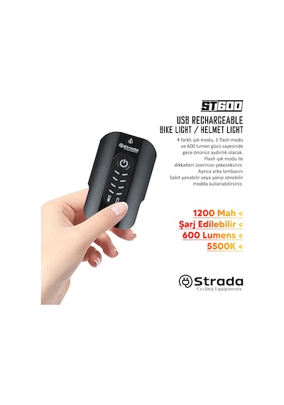 Stradacycles St-600 Çift Yönlü Lityum Şarj Edilebilir Far