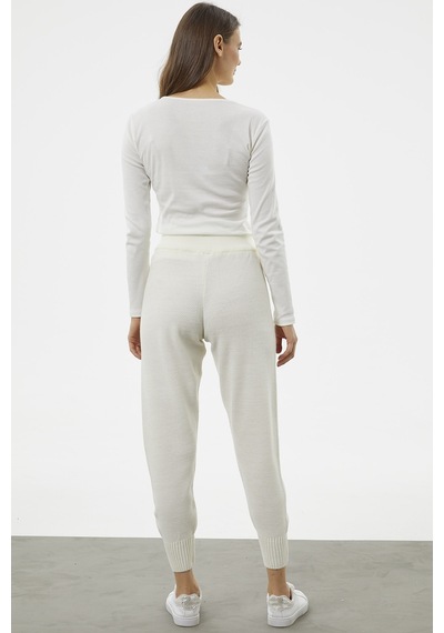 Sementa Jogger Rahat Kalıp Triko Pantolon - Kemik 001