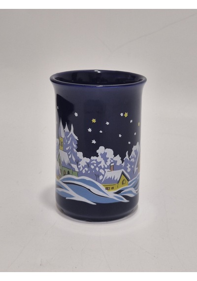 Vintage Christmas Kar Yağışı Temalı Porselen Kupa 10,5cm 003 Çok Renkli