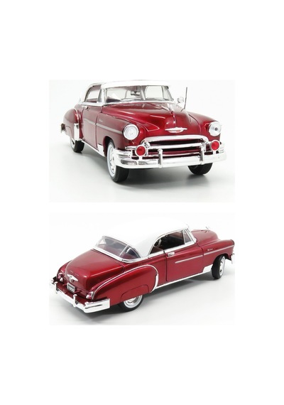 Kırmızı 1:18 Ölçek Die Cast İnce Detay 1950 Chevy Bel Air Oyuncak Metal Klasik Model Araba Çok Renkli