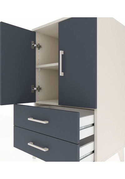 Hyperion Komodin 2 Raflı 2 Çekmeceli 2 Kapaklı 60x44x106 Aytaşı-antrasit Aytası