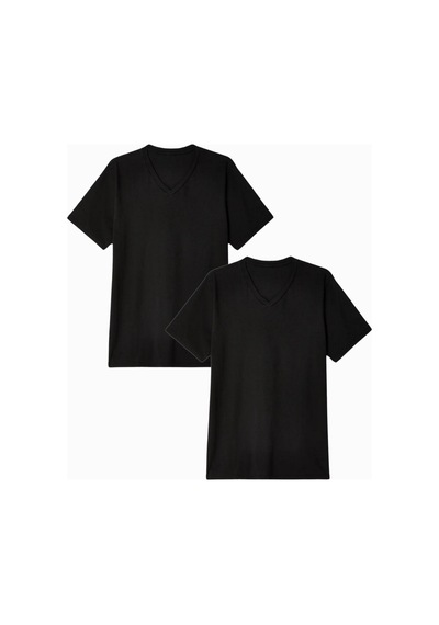 Kadın V Yaka Tshirt Spr24tsk40-2 Black