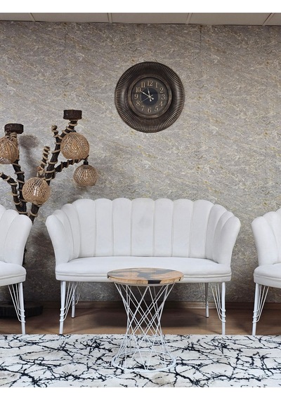 Zafir Beyaz Boyalı Tel Ayak Papatya Çay Seti Koltuk Takımı , Balkon, Salon, Ofis, Cafe Koltuk Takımı Krem Zafir Beyaz Boyalı Tel Ayak Papatya Çay Seti Koltuk Takımı , Balkon, Salon, Ofis, Cafe Koltuk Takımı Krem