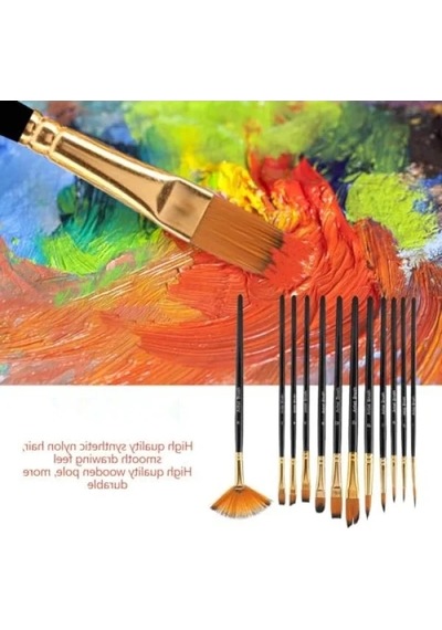 12'li Fırça Seti Ve 5'li Metal Spatula Seti