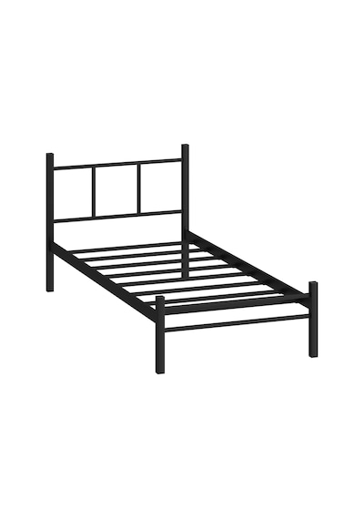 Mobpazar 616072 Metal Karyola + Basic Full Ortopedik Yatak 90 x 190 CM  Siyah