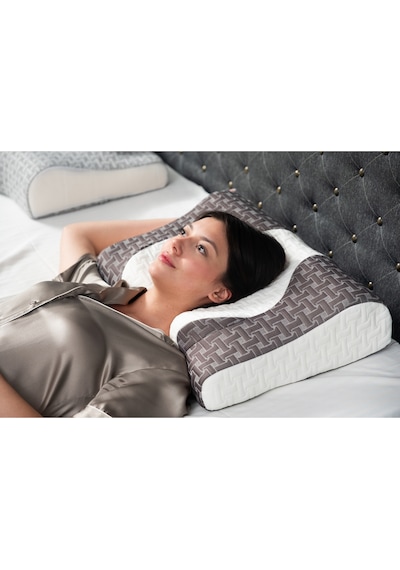 WhiteBlanco Oasis Ortopedik Deluxe Yastığı %100 Visko Antrasit-beyaz