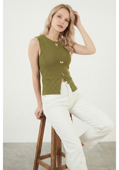 Lela Bayan Bluz 5866475 Yağ Yeşili Yağ Yeşili