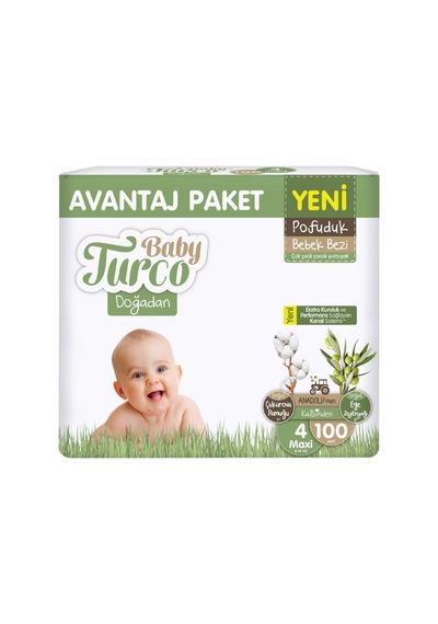 4 Adet Baby Turco Çocuk Bezi Maxi 100'lü Diğer