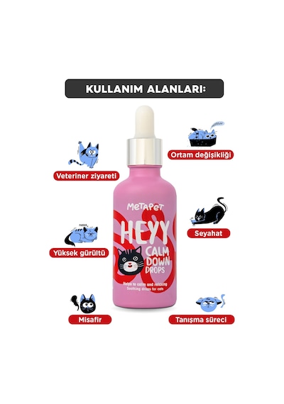 Metapet Kediler İçin %100 Doğal Sakinleştirici Stress Relax Damla 50 ML