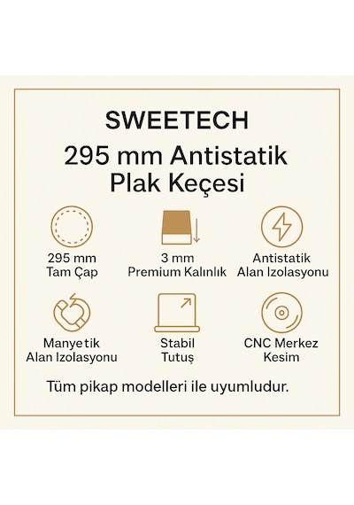 295 Mm Antistatik Pikap Keçesi 3 Mm Kalın Plakçalar Hi-fi Slipmat Gürültü, Titreşim Ve Parazit Önleyici Plak Keçesi 1 Adet 295 Mm Antistatik Pikap Keçesi 3 Mm Kalın Plakçalar Hi-fi Slipmat Gürültü, Titreşim Ve Parazit Önleyici Plak Keçesi 1 Adet