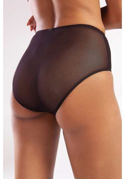 Etiler Collection Golshan Garland Mini Slip, Kadın Güpürlü Siyah Külot Çok Renkli