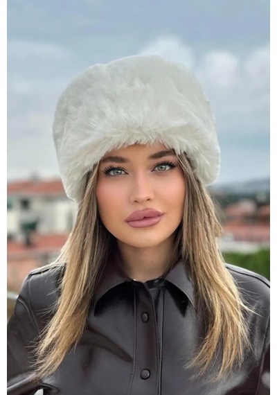 Emybox Kışlık Son Trend Kalpak Eskimo Rus Slav Tarzı Suni Kürk Tüylenmez Peluş Kalpak Şapka Bere Beyaz