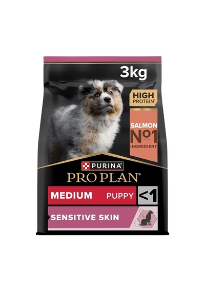 Medium Puppy Somonlu Tam Kuru Orta Irk Yavru Köpek Maması, 3 Kg