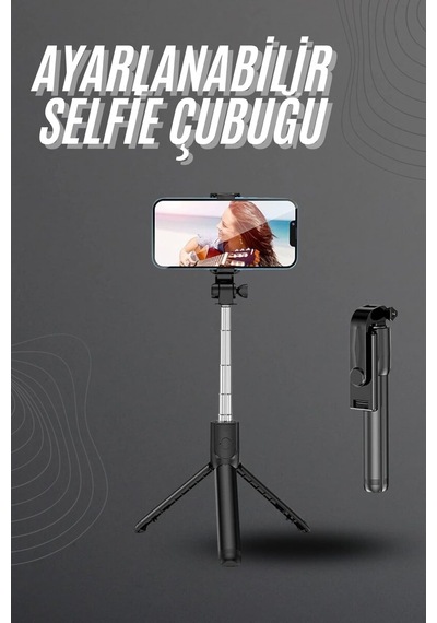 Selfie Çubuğu Tripod Bluetooth Kumandalı Selfie Çubuğu Telefon Tutucu Mh-hs9445-6176