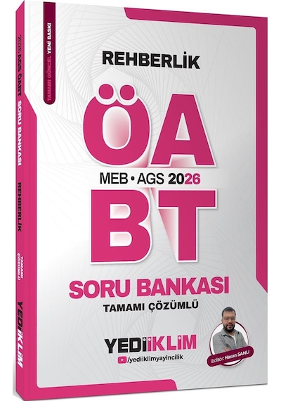 Yediiklim Yayınları 2026 Meb Ags Öabt Rehberlik Tamamı Çözümlü Soru Bankası
