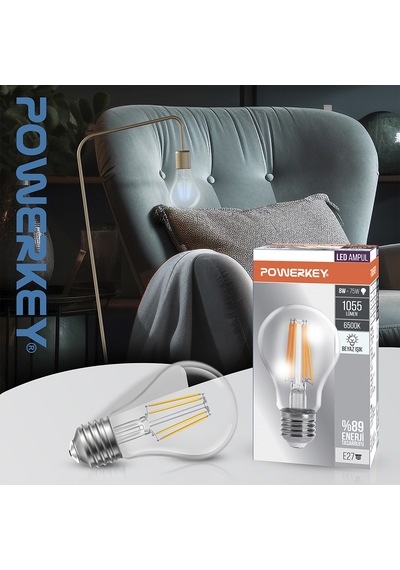 Powerkey Led Filament Ampul - Beyaz Işık