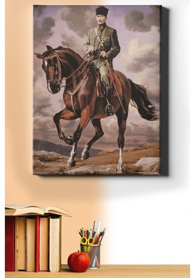 Webstyle Atatürk Sayılarla Boyama Seti Kasnaklı 40x50 Cm