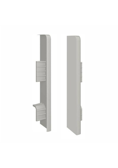 Espumo Suya Dayanıklı Kompozit Süpürgelik 8 Cm Bitiş Kapağı Aksesuarı 1 Paket - 2 Adet - Koyu Gri - Esp203