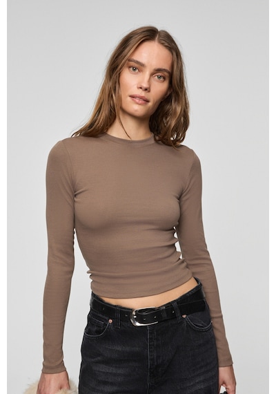 Grımelange Grıgros Kadın Esnek Kumaşlı Vücuda Oturan Slim Fit Uzun Kollu Vizon T-shirt Vizon Grımelange Grıgros Kadın Esnek Kumaşlı Vücuda Oturan Slim Fit Uzun Kollu Vizon T-shirt Vizon