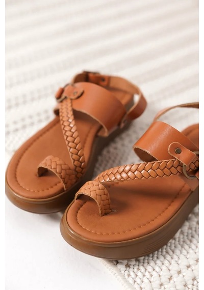 Trendella Taba Hakiki Deri Sandalet Tr31my64c Siyah